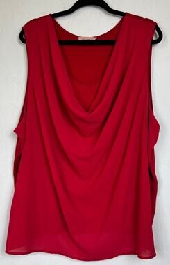 East Adeline Red Sleeveless Blouse Women's 4X
